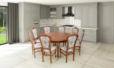 Immagine prodotto di Sala da pranzo Tavoli di legno Set da pranzo Gruppo di sedie Nuovo Tavolo 8x Design Sedie 9 pezzi
