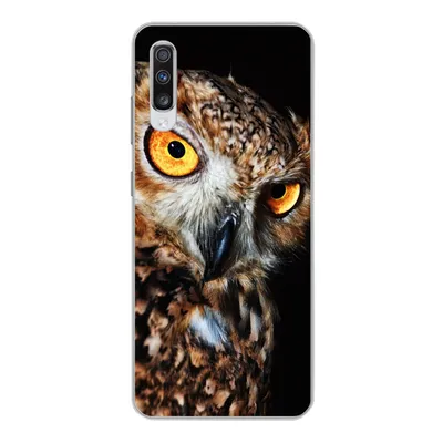 Produktbild von MuchoWow® Handyhülle Schutzhülle Hülle für Samsung Galaxy A70 Eule - Schwarz - Gelb Silikon Softcase Handy Hülle - Schutzhaube