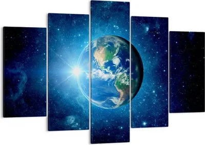 Produktbild von Bild auf Leinwand - Leinwandbild - Erde Universum Sterne Galaxie - 150x100cm - Wand Bild - Wanddeko - Leinwanddruck - Bilder - Kunstdruck - Leinwand bilder - Wandkunst - EA150x100-2943