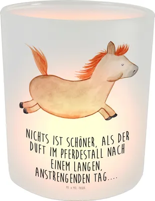 Produktbild von Mr. & Mrs. Panda Glas Windlicht Pferd Springen - Transparent - Geschenk, Stall, Bauernhof, aus, Teelichthalter, Kerzenhalter, Pferde, Pferdestall, Reiten, Pony, Klein