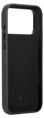 Productafbeelding van Troubadour Lederen Hoesje iPhone 18 Pro Max – Metalen Camera-uitstulping voor Lensbescherming – 1mm Verhoogde Lederen Rand voor Schermbeveiliging – Gemaakt van Plantaardig Gelooid Leer - Zwart