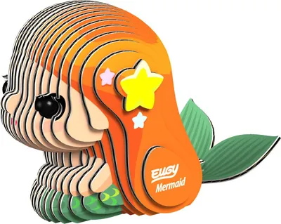 Produktbild von Eugy 3D Puzzle Meerjungfrau - umweltfreundliches Kartonspielzeug