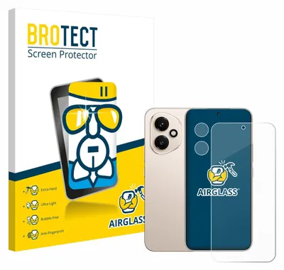 A product shot of a screen protector packaging and a smartphone.