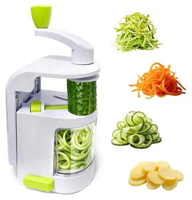 4-in-1 Spiralschneider mit Auffangbehälter, BPA-frei, für Gemüse