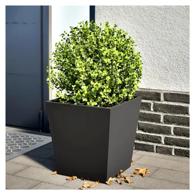 Produktbild von Pflanzkübel Hochbeet aus Metall für Garten und Terrasse Schwarz 40x40x40 cm