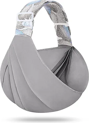 Produktbild von Babywickel, Neugeborenen-Trage von Geburt an, weiche Tragetasche, verstellbare Einarmtrage, schnell trocknend, breiterer Gurt für Baby 0-24 Monate (grau)