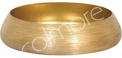 Immagine prodotto di Ciotola decorativa in alluminio, finitura grezza/bronzo, dimensioni 26x26x7 cm
