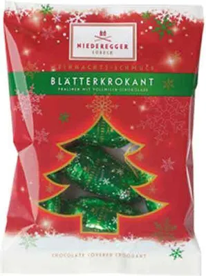 Zdjęcie produktu dla Niederegger Świąteczna biżuteria liść kruchy pięć stożków 85g