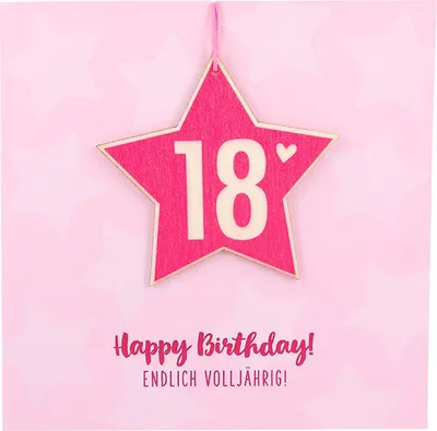 Produktbild von Depesche Klappkarte mit Anhänger : 18 Happy Birthday! Endlich volljährig! Karte mit Anhänger: 18 Happy Birthday! Endlich volljährig!