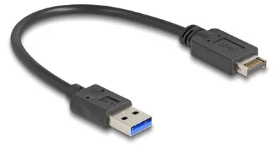 Obrázok produktu pre DeLOCK 85449, 0,3 m, USB E, USB A, USB 3.2 Gen 2 (3.1 Gen 2), 10 Gbit/s, Čierna