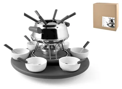 Produktbild von H&h Fondue-Set 23-teilig Edelstahl anthrazit