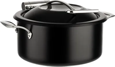 Produktbild von APS 12338 Chafing Dish ORBIT, Edelstahl, induktionsgeeignet, inkl. Speisenbehälter (4 Liter), Ø 30,5 cm, Höhe 17,5 cm, schwarz