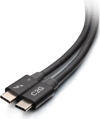 Produktbild von C2G 6ft Thunderbolt 4 USB C Active Cable - USB C to USB C - 40Gbps - M/M - Thunderbolt-Kabel - 24 pin USB-C (M) zu 24 pin USB-C (M) - USB 3.2 / DisplayPort 2.1 / Thunderbolt 4 - 30 V - 1.83 m - USB-Stromversorgung (100 W), Support von 8K 60 Hz, unterstützt