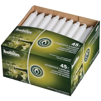 Productafbeelding van Witte kaarsen Bolsius, 17,7 cm (45 stuks)