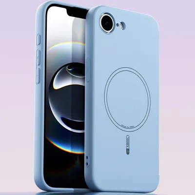 Immagine prodotto di Custodia magnetica per iPhone 16E, compatibile con MagSafe, in silicone liquido, antiurto e antigraffio Blu