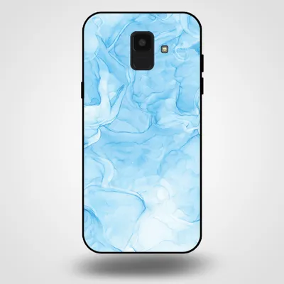 Image de Smartphonica Coque pour Samsung Galaxy A6 2018 avec impression marbre - Coque arrière TPU design marbre - Bleu clair
