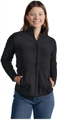 Produktbild von Doppel Fleece Zip Jacke Plus Size Damen, Schwarz-Schwarz, XXL