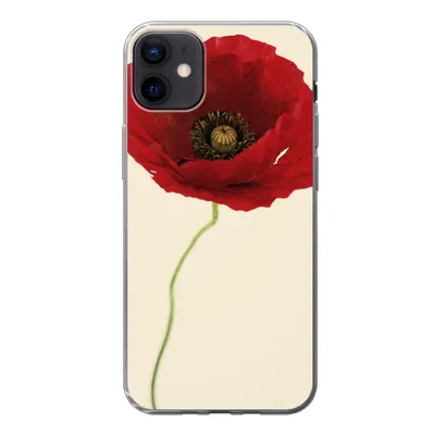 Produktbild von MuchoWow® Handyhülle Schutzhülle Hülle für iPhone 12 mini Nahaufnahme einer roten Mohnblume Silikon Softcase Handy Hülle - Bild