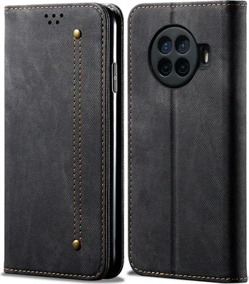 Produktbild von OPPO Ace 2 Hülle, LaimTop Denim Leder Brieftasche Magnetverschluss Flip Bookstyle Schutzhülle mit Standfunktion für OPPO Ace 2 OPPO Ace 2 Schwarz