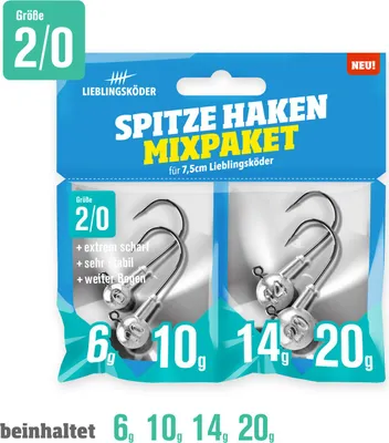 Produktbild von Lieblingsköder Angelhaken Spitze (2/0 Mixpaket)