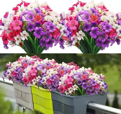 Produktbild von Famanu Kunstblumen für draußen - UV-beständig - 12 Bundles Kunstblumen