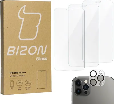 Produktbild von BIZON Clear 3x Bildschirmglas + Kameraglas Apple iPhone 12 Pro