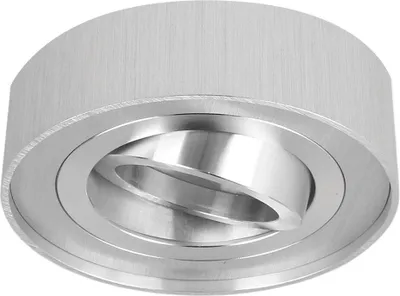 Produktbild von LED line Deckenleuchte ROLLO MIDI Einbauleuchte Lampe Einbaustrahler Schwenkbar 45° mit GU10 Fassung Rund Silber aus Aluminium