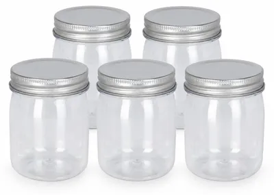 Aufbewahrungsdosen 5er-Set transparent mit Alu-Deckel 9×7 cm