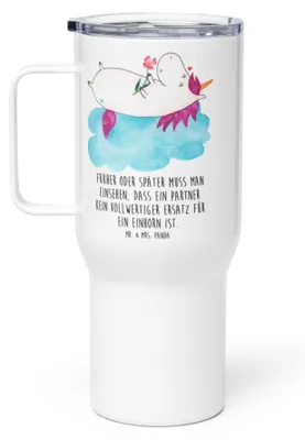 Produktbild von Mr. & Mrs. Panda thermosbecher Einhorn Verliebt - Weiß - Geschenk, Kaffee-to-go-Becher, Einhörner, Teetasse, Freundin, Liebe, Wolke, Unicorn, Thermobecher, Trinkgefäß