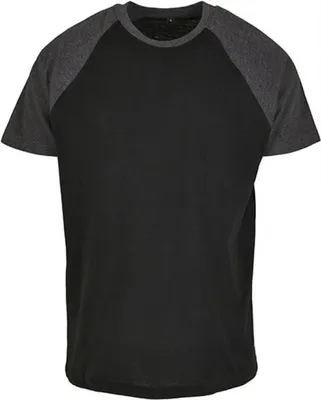 Produktbild von Build Your Brand BY007 | Raglan Contrast Herren T-Shirt - Farbe: Black/Charcoal (Heather) - Größe: 3XL