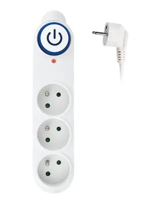 Obrázek produktu pro Solight Bílá přepěťová ochrana, vypínač, 3 zásuvky, 1.5m PO39