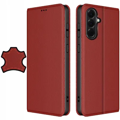 Zdjęcie produktu dla Etui Do Samsung A56 5G Skórzane Zamykane Magnetyczne + Szkło