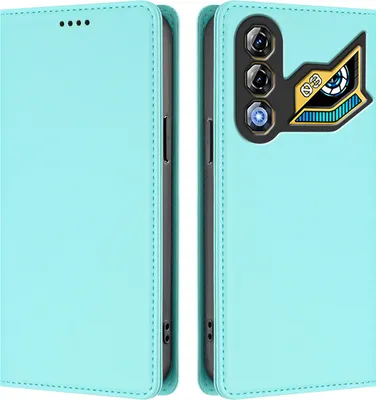 Produktbild von Handyhülle für ZTE nubia Neo 3 GT, Kunstleder Klapphülle Stoßfeste Magnetische Hülle mit Ständer Türkis