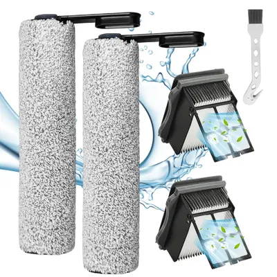 Produktbild von Juksun Ersatzrollen HEPA Filter für Tineco Floor One S5 S5 Pro 2 2 Rollen 2 Filter waschbar