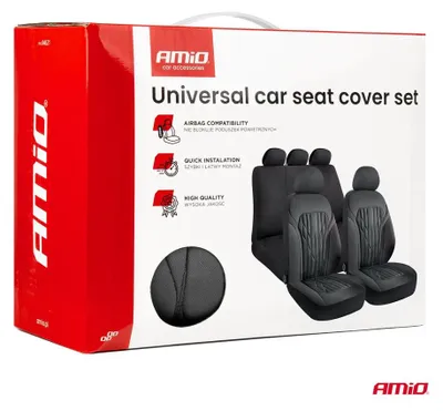 Produktbild von AMiO SC-21 Auto Sitzschonbezug Sitzbezüge Set Universal Schwarz