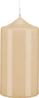 Produktbild von Stumpenkerzen Klarlack - hochglänzend Vanille Bisquit 12 x 6 cm, 4 Stück, gelackte Kerzen, exclusiv