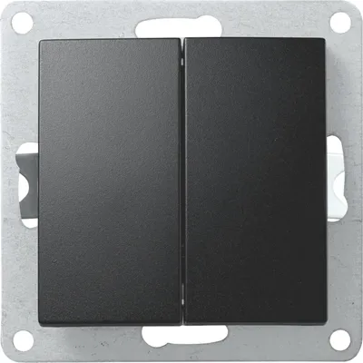 Produktbild von Serien-Schalter McPower ''Flair'', 2-fach, 250V/10A, UP, matt schwarz