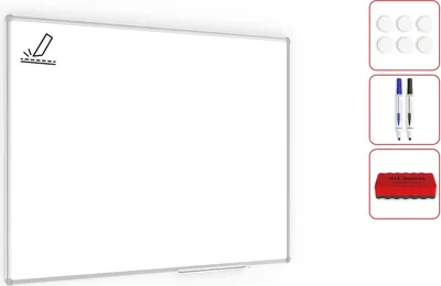 Immagine prodotto di Lavagna magnetica bianca smaltata (cornice in alluminio anodizzato EXPO) 120x90 cm
