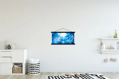 Produktbild von MuchoWow® Textilposter Wasser - Sonne - Meer 60x30 cm mit schwarzem Rahmen - Textilien