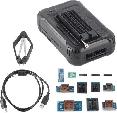 Obrázok produktu pre USB programátor s 9 výkonnými nabíjačkami – EEPROM, Flash, 8051, AVR, MCU, GAL, PIC – Windows 2000, XP, 2003, 2008, VISTA, 7, 8, 10 – univerzálny – viac ako 15 000 programov.