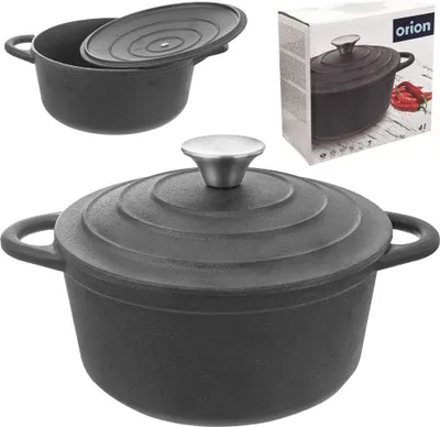 Image de Orion Marmite en fonte Marmite en fonte avec couvercle lourd 23 cm 4l