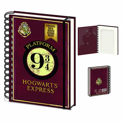 Imagen del producto de Cuaderno A5 de Harry Potter, diseño "Andén 9 3/4"