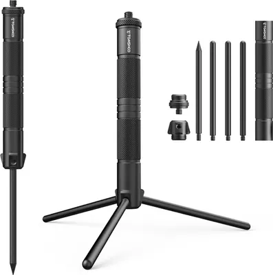 Obrázek produktu pro TOMSHOO hliníkový stojan na lucernu, kempingová lampa, skládací, držák na světlo, držák na lampu, fotoaparát, telefon, stativ pro piknik, turistiku, batoh, rybaření, zahradu, grilování