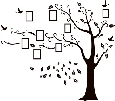 Produktbild von 3D-Wandtattoo Baum Mit Bilderrahmen, Selbstgestaltung Für Kinderzimmer Wohnzimmer Schlafzimmer