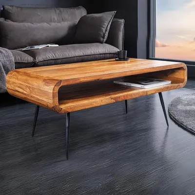 Produktbild von Puristischer Massivholz Couchtisch ALINO 90cm natural