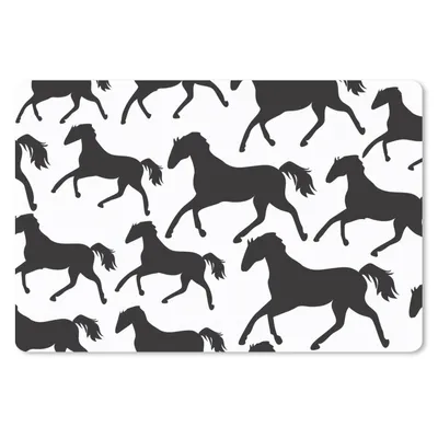 Produktbild von MuchoWow® Schreibtischunterlage Pferde - Weiß - Muster - Mädchen - Kinder - Mädchen 60x40 cm - XXL Mauspad - Großes Mauspad