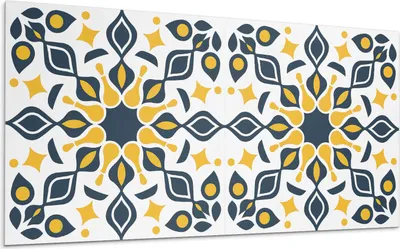 Produktbild von Blumenmuster Mit Symmetrie – Selbstklebende Fliesen – Wandverkleidung – Wandpaneel – PVC Fliesen – Vinylflisen – PCV Flisen – Selbstklebend – Wanddeko – 6 Stück 60 x 30 cm