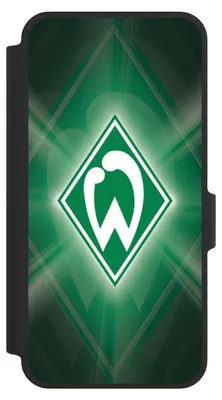 Produktbild von NIVOCASE Klapphülle für Samsung Galaxy A37 5G  Handyhülle aus Kunst Leder NIVOflip schwarz Offizielles Lizenzprodukt SV Werder Bremen Wappen