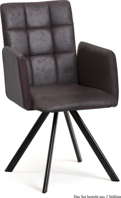 Produktbild von Armlehnstuhl drehbar (2er-Set) Despo 52x91x60 Schwarz/Espresso