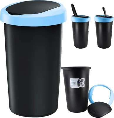 Produktbild von Abfalleimer COMPACTA R NRAB25 - hellblau/schwarz